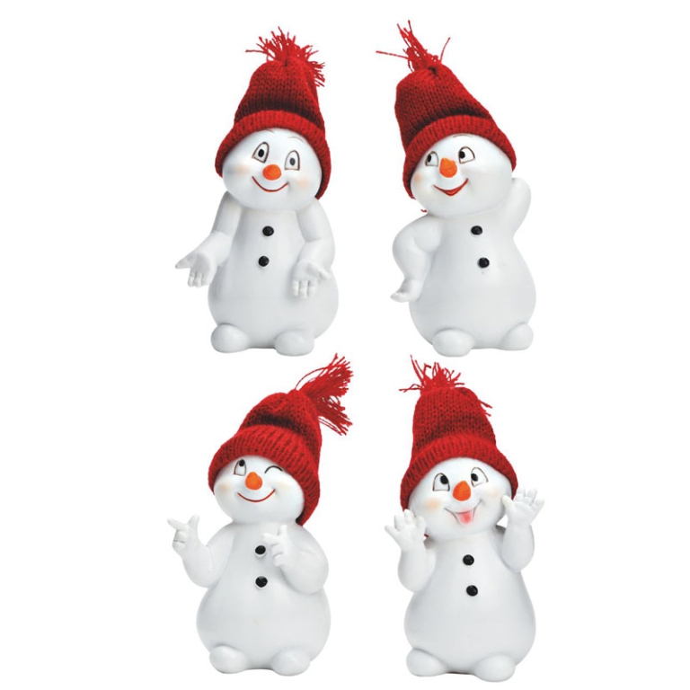 PUPAZZO DI NEVE D6CM CAPPELLO ROSSO