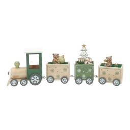 TRENINO LEGNO 39CM VERDE E ROSA