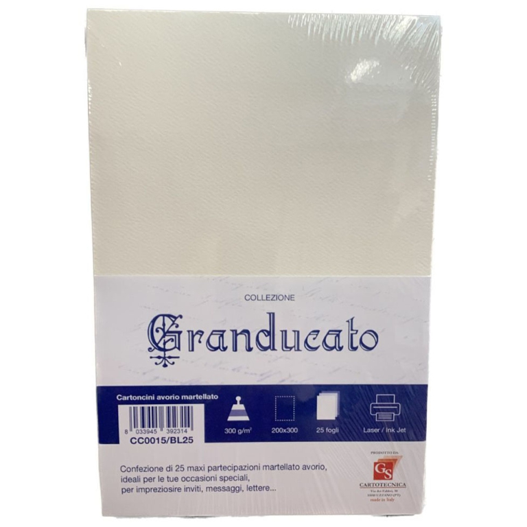 CARTONCINI MAXI 15X20 LIBRO AVORIO 300GR 25PZ