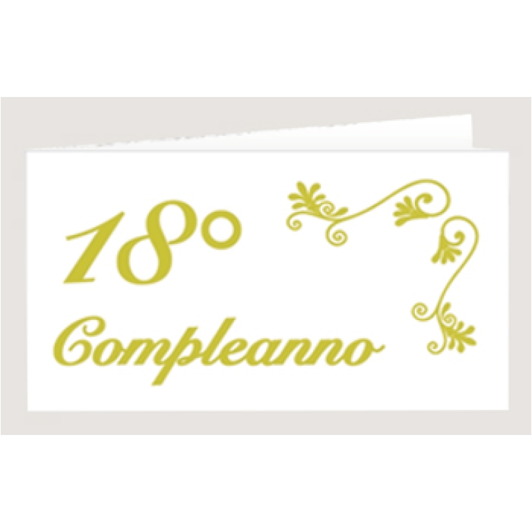 CARTONCINI BOMBONIERA 100PZ BIANCO 18° COMPLEANNO