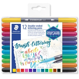 PENNE LETTERING 12 COLORI2 PUNTE STAEDTLER BRUSH