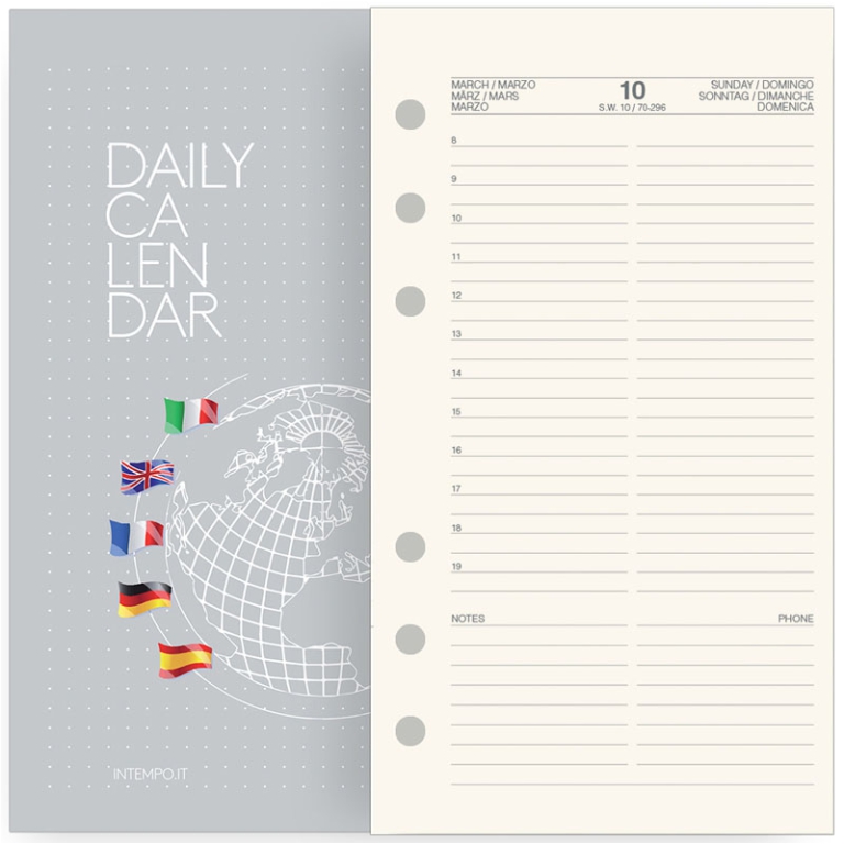 RICAMBIO ORGANIZER GIORNALIERO 7,5X12,7CM GIALLO