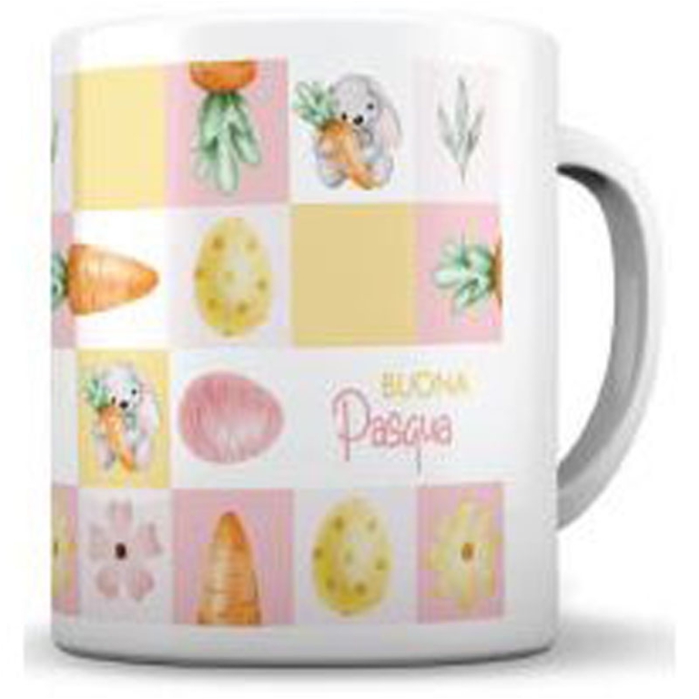 TAZZA BUONA PASQUA DECORO GEOMETRICO