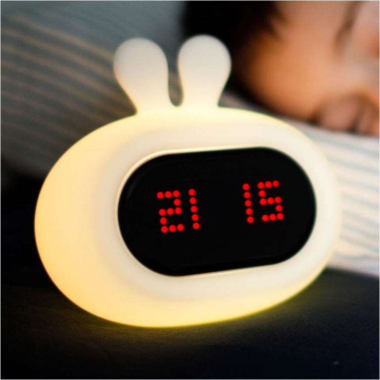 OROLOGIO E LAMPADA NOTTURNA SILICONE 16X9X16,5CM 2