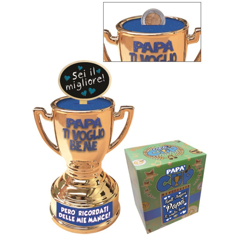 COPPA SALVADANAIO PAPA'  17CM