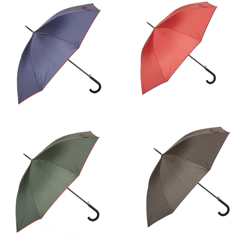 OMBRELLO UOMO LUNGO TINTAUNITA BORDO COLORI AUTOMATICO 5