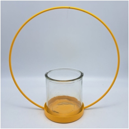 PORTACANDELA CERCHIO D27CM GIALLO