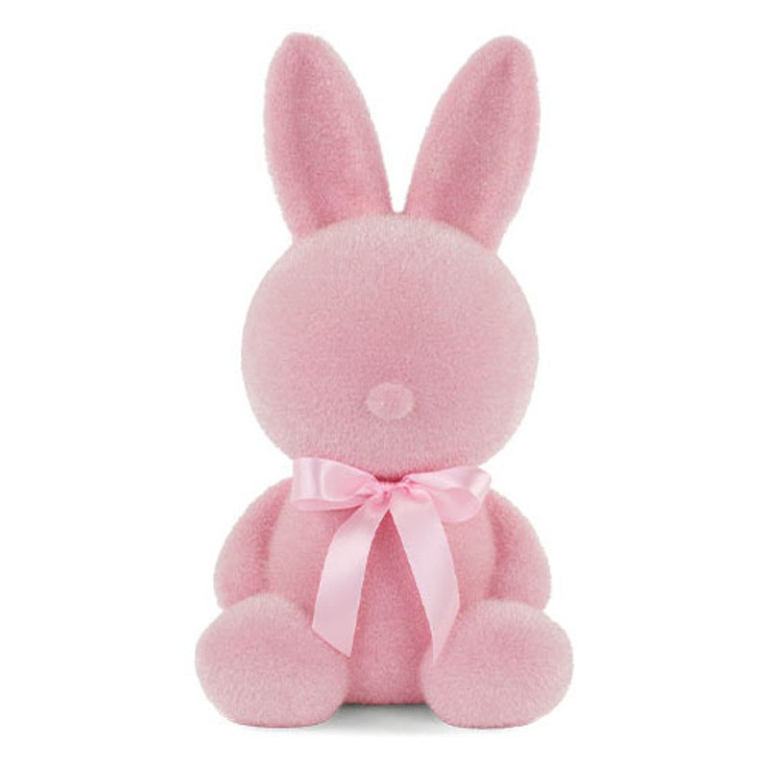 CONIGLIO FLOCCATO ROSA H 40CM