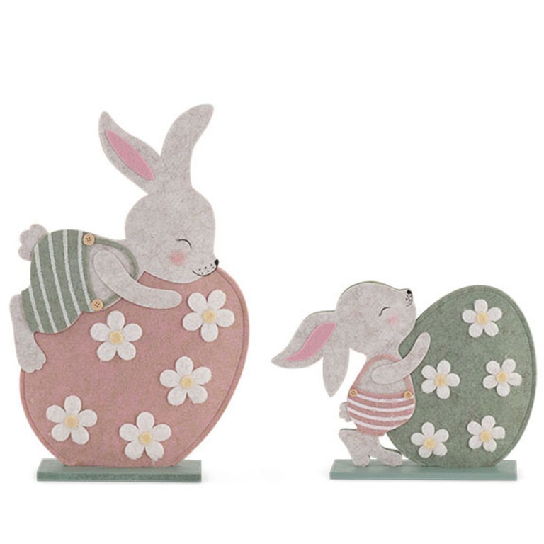 SET 2 UOVA CON CONIGLI   H 25CM E 48CM