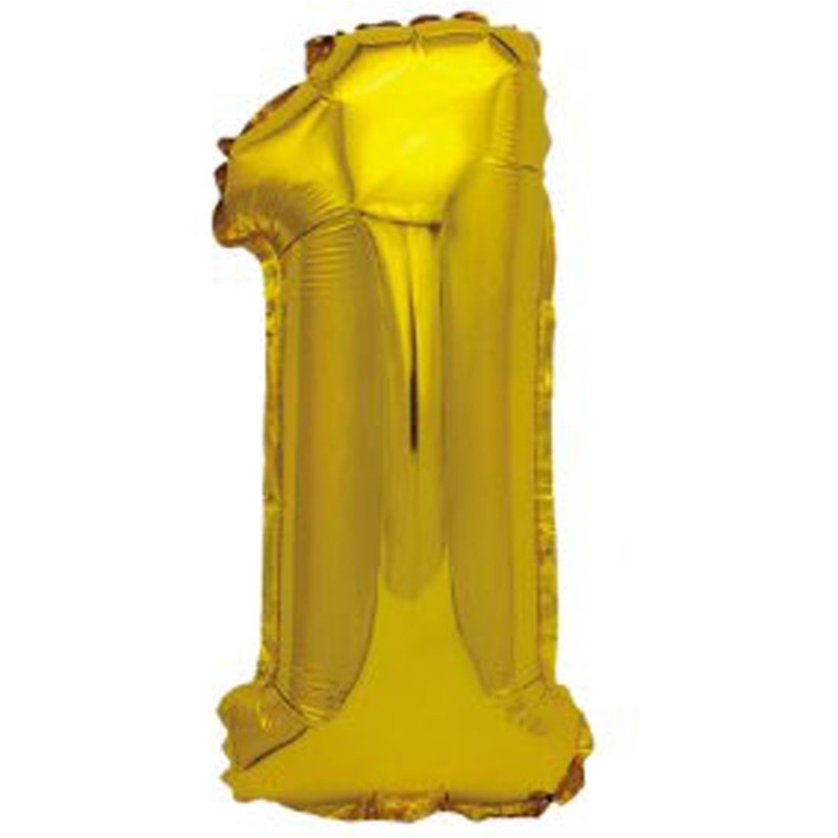 PALLONCINO MYLAR NUMERO 1 ORO 40CM