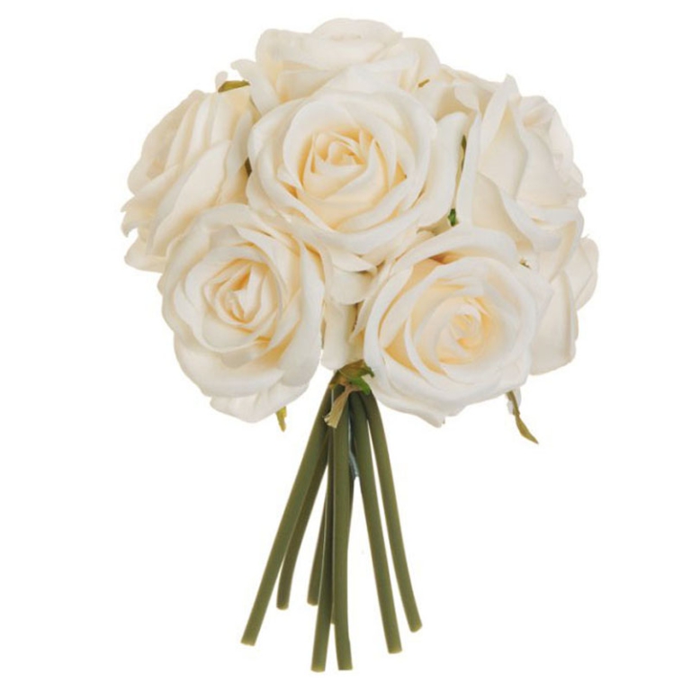BOUQUET ROSE H25CM CREMA