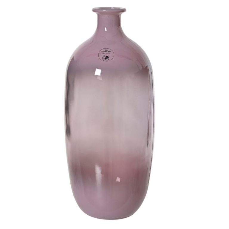 VASO VETRO RICICLATO H31CM ROSA ANTICO