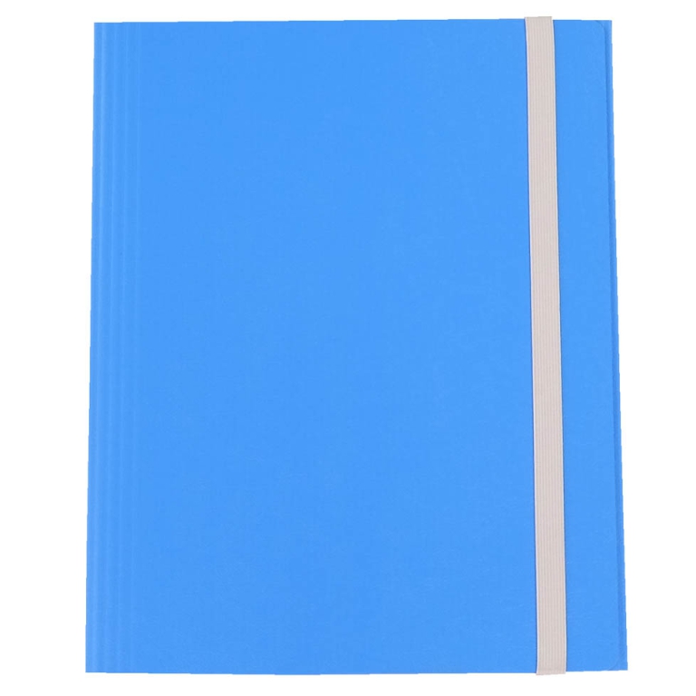 CARTELLE PRESPAN 3 LEMBI A4 DORSO 4 ELASTICO FETTUCCIA BLU 5PZ