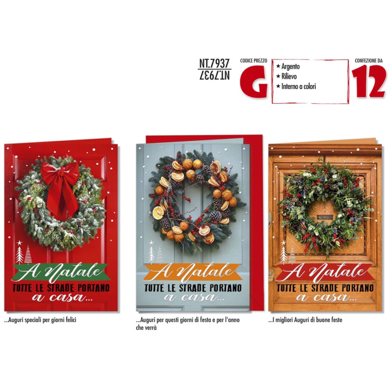 BIGLIETTI XMAS 11,5X17CM 12PZ SOGGETTI ASSORTITI