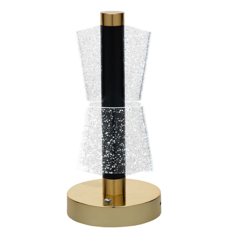 LAMPADA H23CM LED COLOR  ORO/NERO RICARICABILE 2