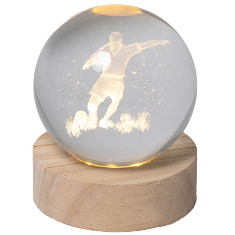 SFERA LUMINOSA D8H10CM   CALCIATORE USB GIFTBOX