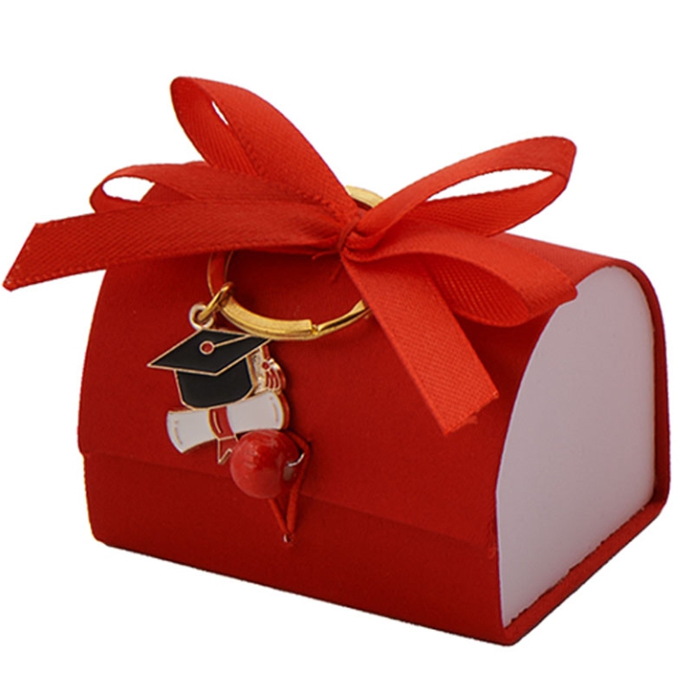 SCATOLINA ROSSA PORTACHIAVI LAUREA 7X5CM 6PZ