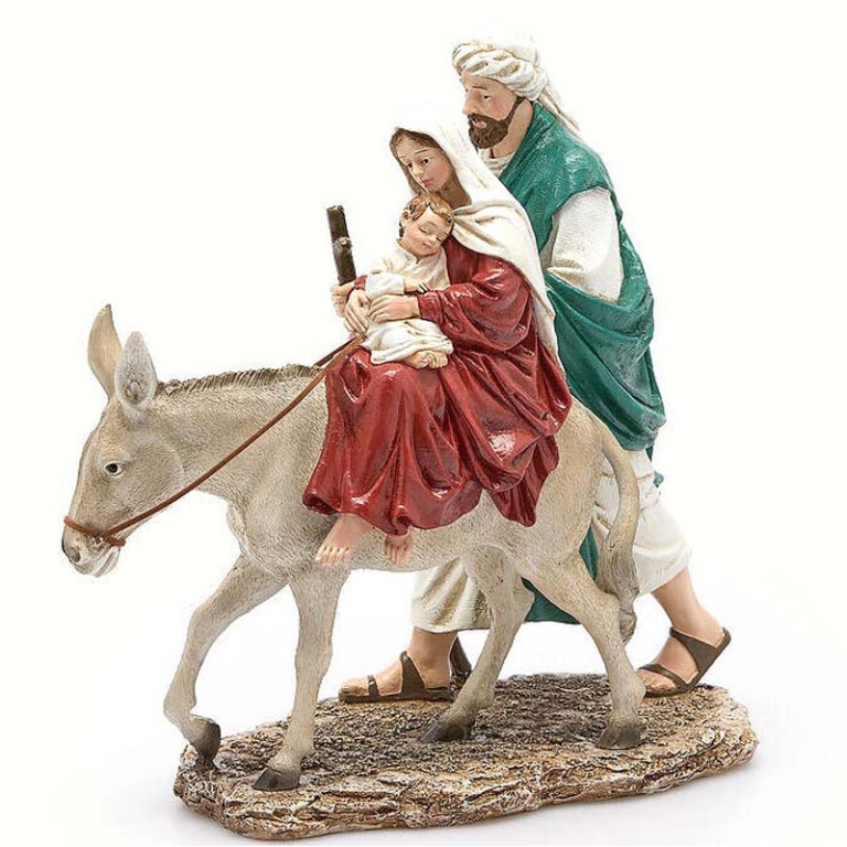 SACRA FAMIGLIA SU ASINO H32CM