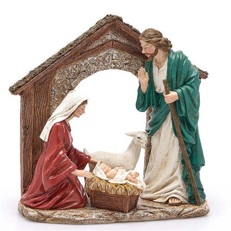SACRA FAMIGLIA CON CAPANNA H30CM