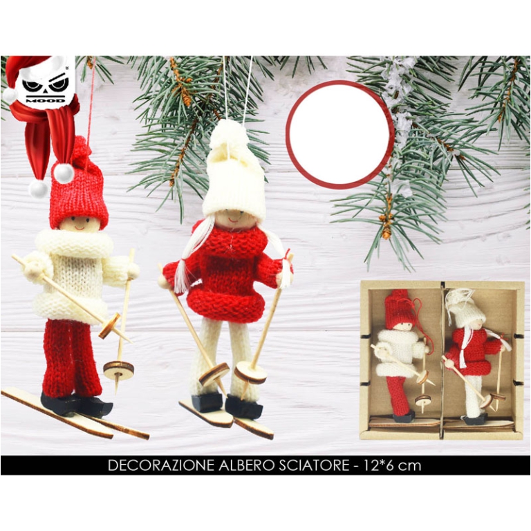 DECORAZIONE ALBERO BABBO NATALE SET 2 PEZZI