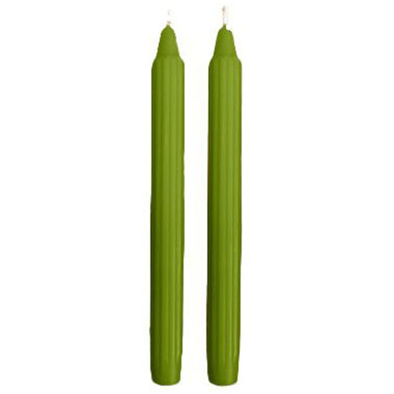 CANDELA SCANALATA 8PZ    H25CM DORICA PISTACCHIO